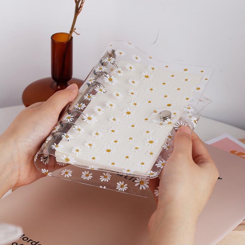 Bìa sổ còng SOLANO sổ còng A6 họa tiết hoa cúc phong cách Hàn Quốc độc đáo bắt mắt SN-001392