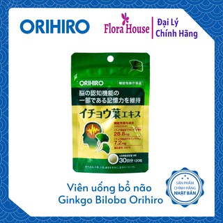Viên uống cải thiện trí nhớ Ginkgo Biloba Orihiro nội địa Nhật 120 viên