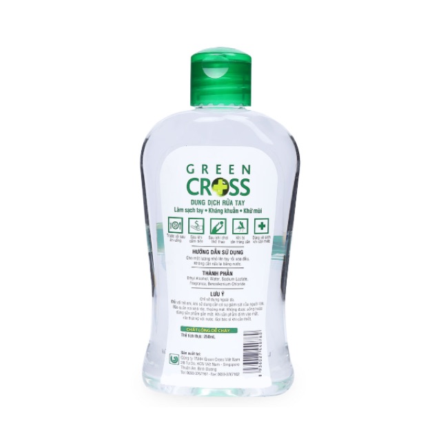 NƯỚC RỬA TAY KHÔ DIỆT KHUẨN GREEN CROSS 100ml/250ML (GIAO NGAY) | BigBuy360 - bigbuy360.vn