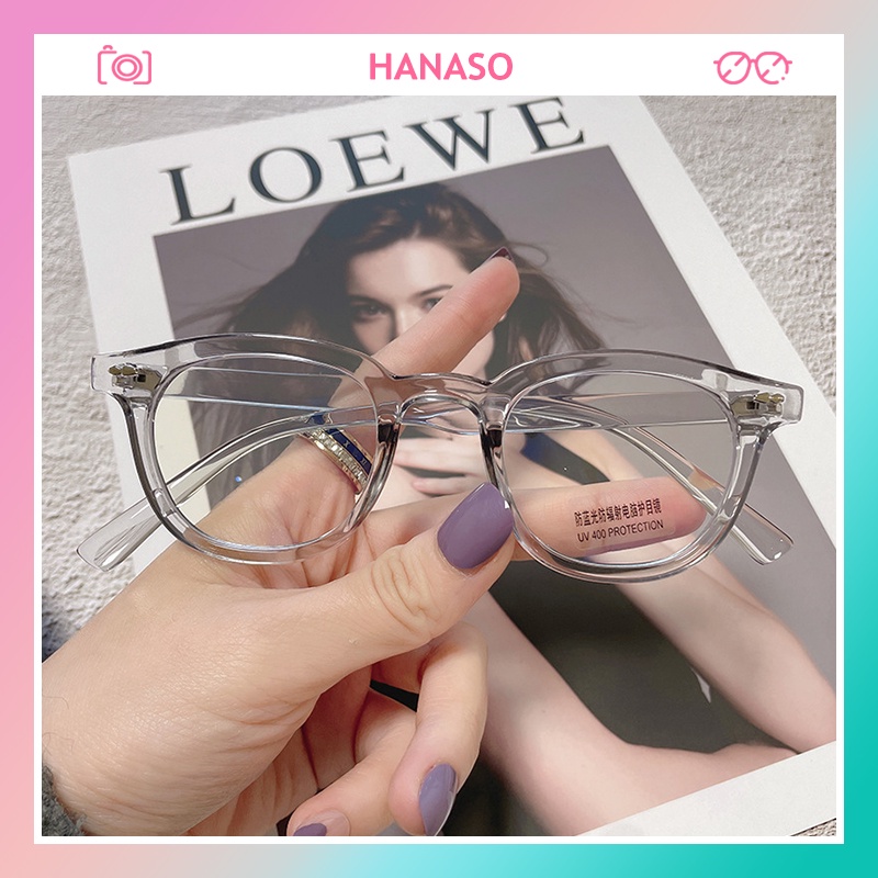 Gọng kính cận thời trang nữ nam phong cách Hàn Quốc mắt tròn cá tính màu sắc thời thượng chống UV400 và tia bức xạ 103