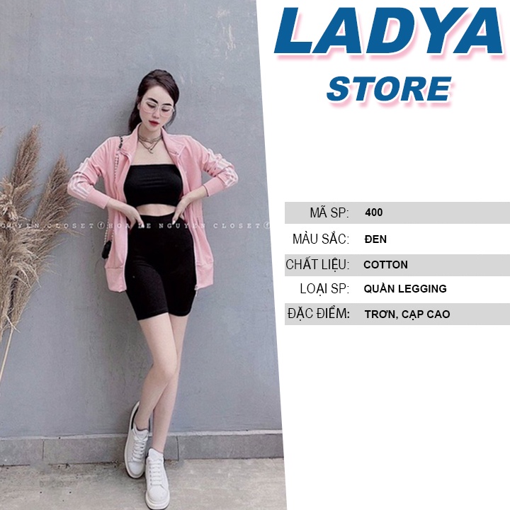Quần legging đùi ngố biker cuộn tím nâng mông siêu co giãn LADYA STORE M22