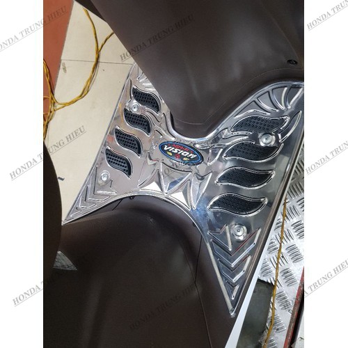 Thảm lót để chân xe Vision 2014 -2020 loại caosu, inox