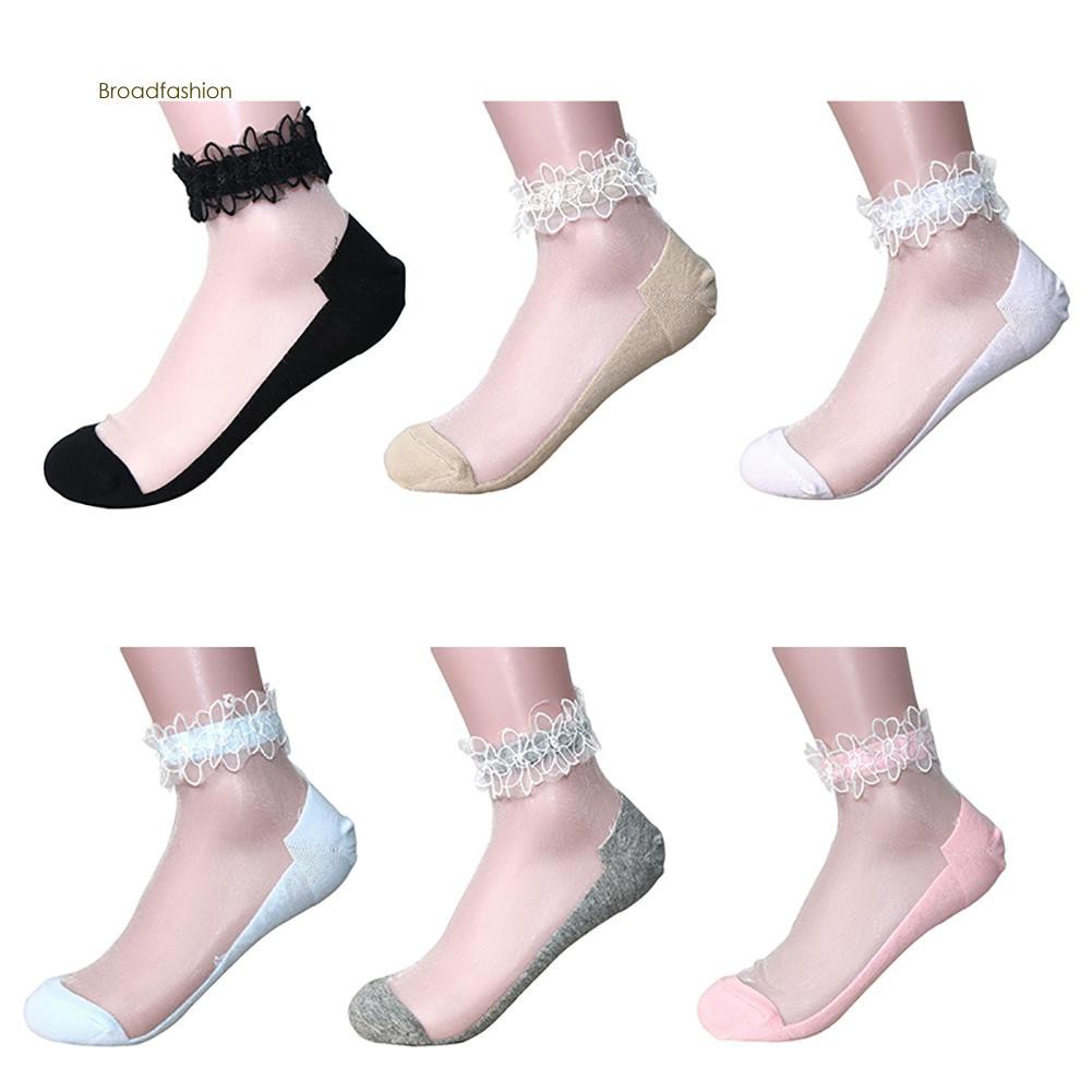 Tất lưới phối viền ren cho nữ