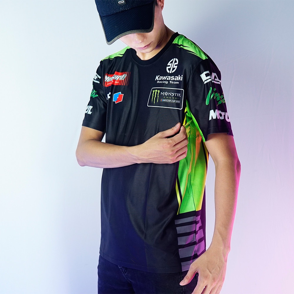 Áo thun nam mẫu mới in nhiệt tem Kawasaki