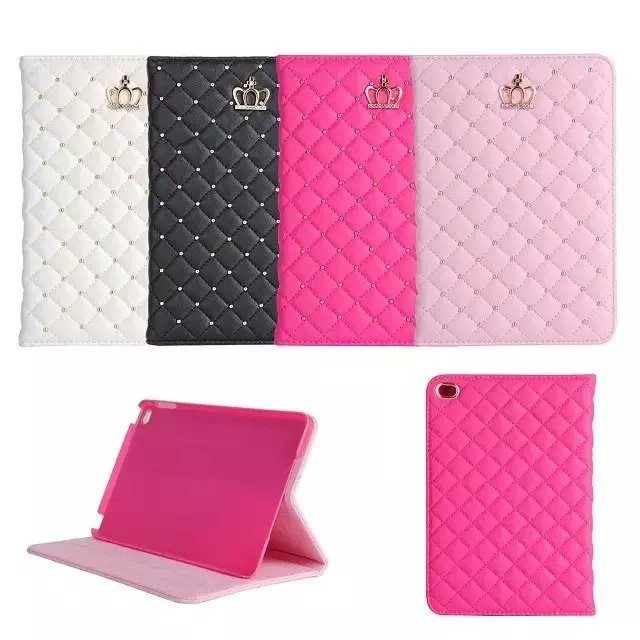 Ốp lưng Ipad 8th gen 2020 10.2 gen 7th mini 5  air 1 2 air 3 10.5 Crown Grid Smart stand Case 9.7 inch 2017 ipad 2 3 4 Bao da