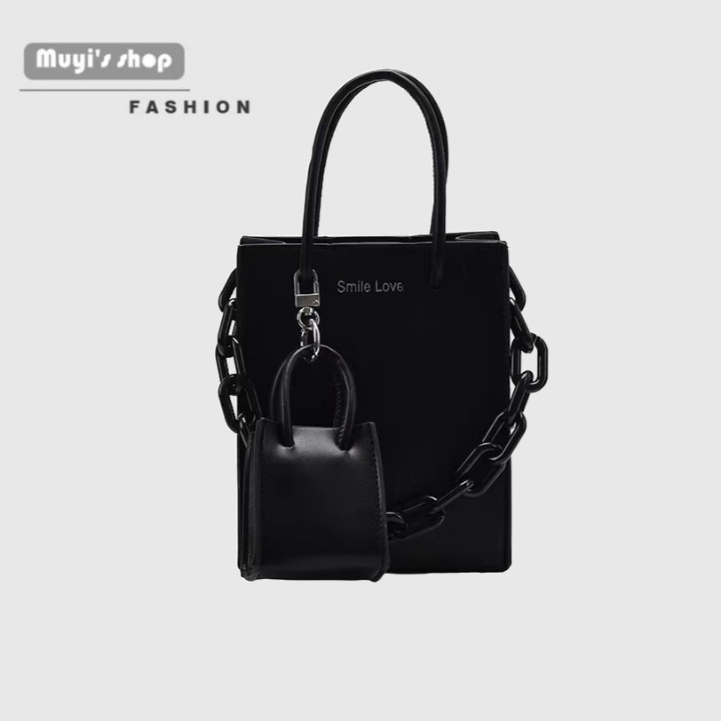 Mới túi đeo chéo phối dây xích bằng acrylic thời trang cho nữ