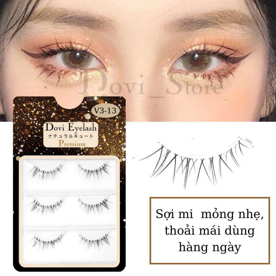 Mi giả gân trong Dovi Eyelash đẹp tự nhiên dùng hàng ngày sợi mềm mịn