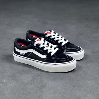Giày thể thao vans sk8-low pro vải canvas phối màu trắng đen cổ điển