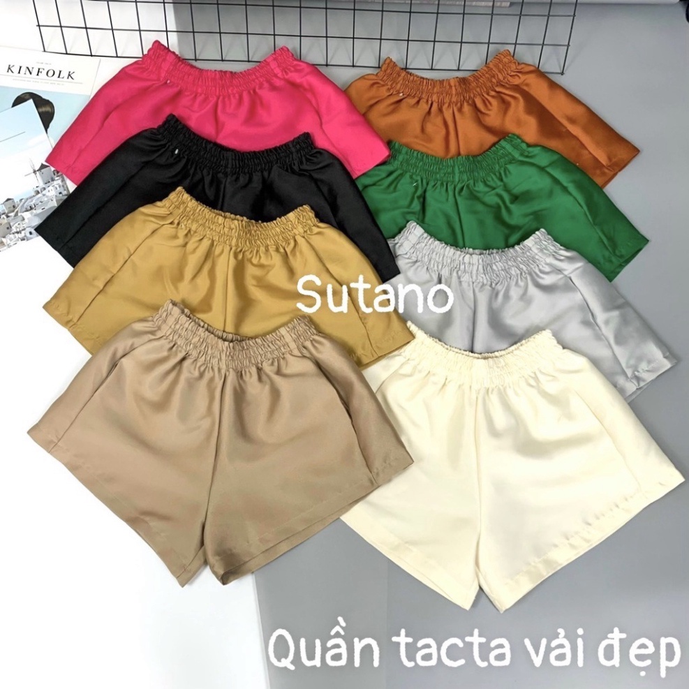 Quần tacta cạp chun,short phồng đùi sooc cạp cao có túi 2 bên trẻ trung nhiều màu