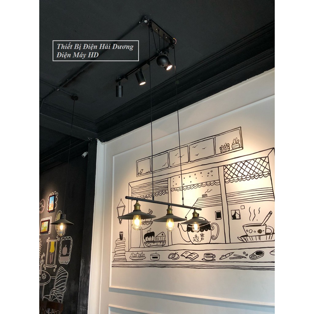 Đèn Thả Trần Kiểu Loft Vintage Phong Cách Bắc Âu TDB148 - Tặng kèm 3 bóng led T64 decor - ENERGY GREEN LIGHTING