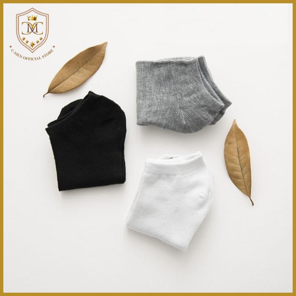 Tất Vớ Nam Nữ 5 ĐÔI Cổ Ngắn - Tất Chân Cao Cấp Vải Cotton Mềm, Thoáng khí, Chống hôi chân - CMENSTORE