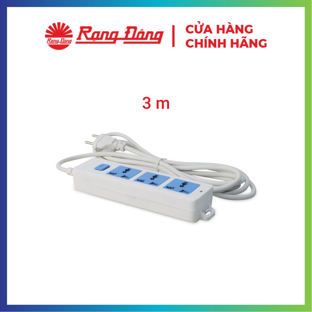 [Chính Hãng] ổ cắm điện 3m, chịu tải tốt, đa năng, Rạng Đông, Model RD-S01.E03/10A-3M, đa năng, 3 ổ