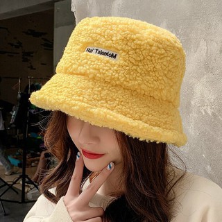 D6780 Mũ lông cừu bucket retro phong cách hàn quốc mũ lông cừu nữ mềm giữ ấm thu đông ulzzang