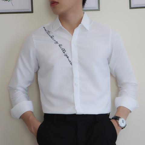 ÁO SƠ MI NAM CAO CẤP TAY DÀI HỌA TIẾT LOGO CHẤT LƯỢNG MỀM MỊN