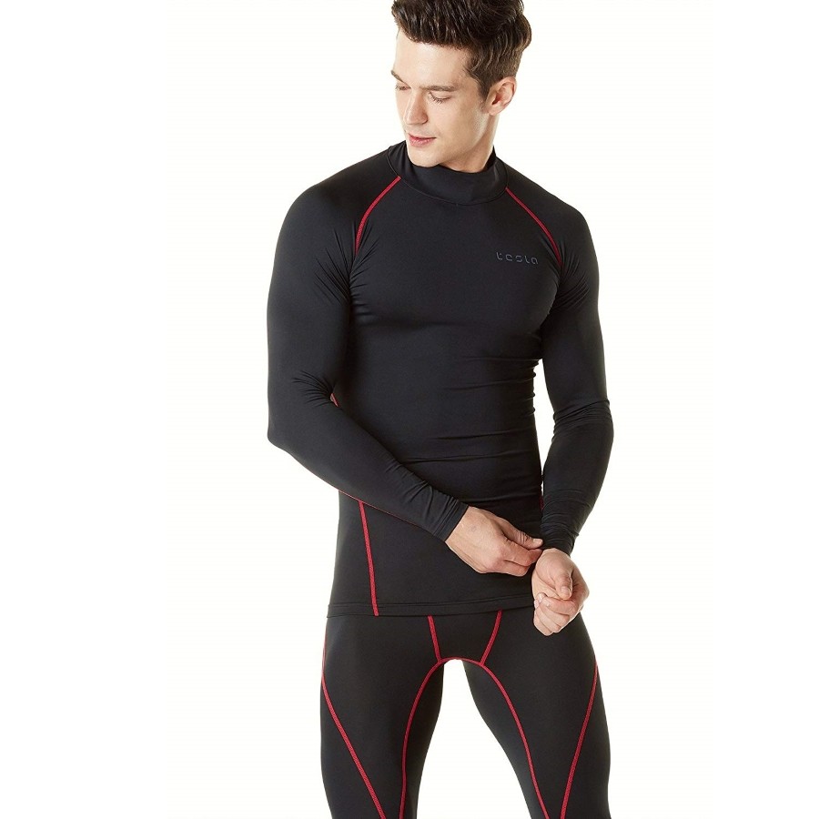 Áo giữ nhiệt nam cổ trụ dài tay TSLA lót nỉ form ôm body mặc cực ấm dành cho anh em chơi thể thao gym workout đá bóng | BigBuy360 - bigbuy360.vn