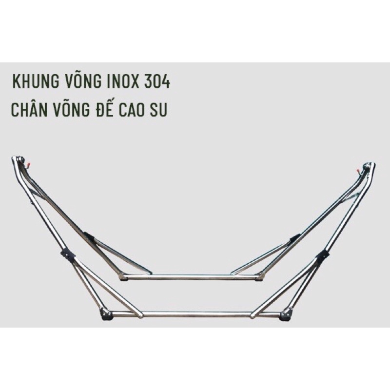 khung võng xếp inox 304 kèm võng đại