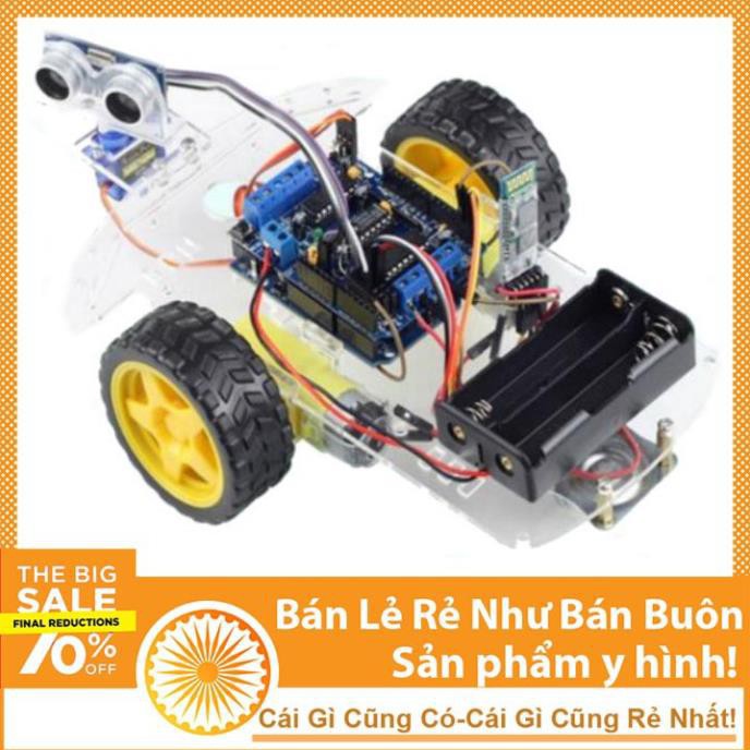 Bộ Xe Robot Thông Minh Điều Khiển Qua Bluetooth Hồng Ngoại - Smart Car KIT Arduino 3 - NTHN