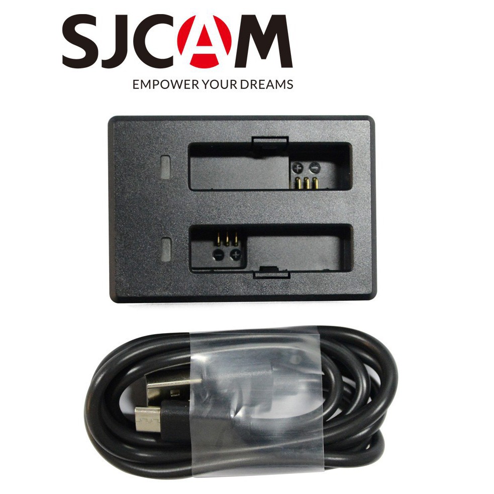 Dock sạc đôi và hai pin cho camera hành trình SJCAM SJ7 STAR, sạc pin cho camera hành động SJCAM SJ7 STAR