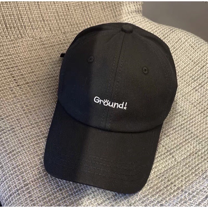 Mũ lưỡi trai - nón kết GROUND nam nữ phong cách unisex màu Be, Đen