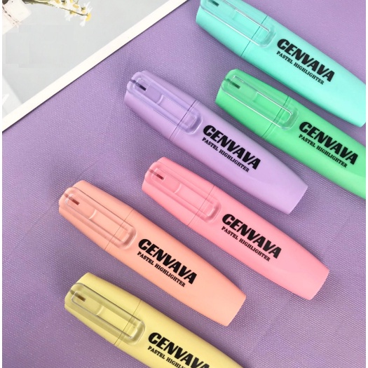 Bút dạ quang / Bút Highlight cao cấp CENVAVA màu pastel/ Nhũ kim loại
