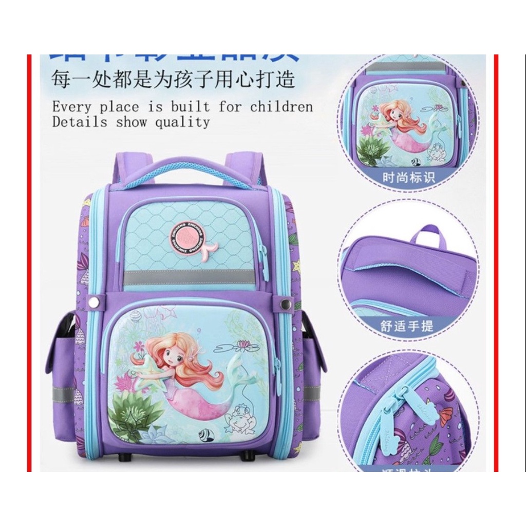Balo cho bé nam nữ tiểu hoc, Balo chống gù cấp 1 bé trai gái siêu nhẹ, in 3D cao cấp dễ thương