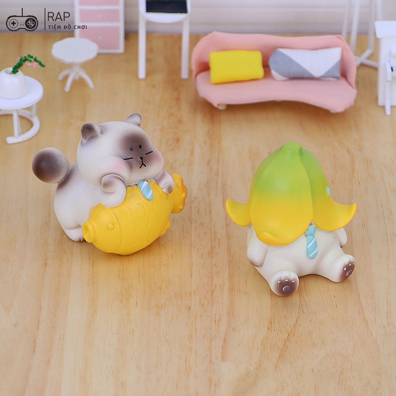 Mô hình Blind Box Mèo nhân viên văn phòng Ráp nhiều kiểu dáng, biểu cảm làm mô hình trang trí,quà tặng,đặt bàn làm việc