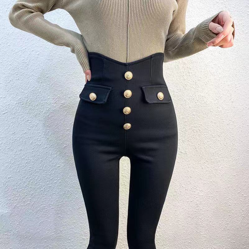 Jiashucheng Quần Skinny Lưng Cao Co Giãn Thời Trang Xuân Hè Cho Nữ