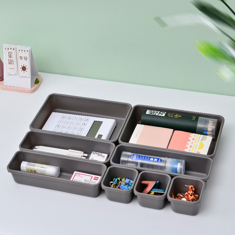 Set 8 hộp đựng đồ sắp xếp gọn gàng bằng nhựa tiện dụng