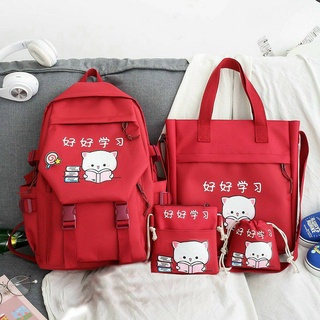 balo đi học đẹp 4 món, CẶP ĐI HỌC, BALO HỌC SINH, BALO 4 MÓN NỮ CHO HỌC SINH CẤP 2