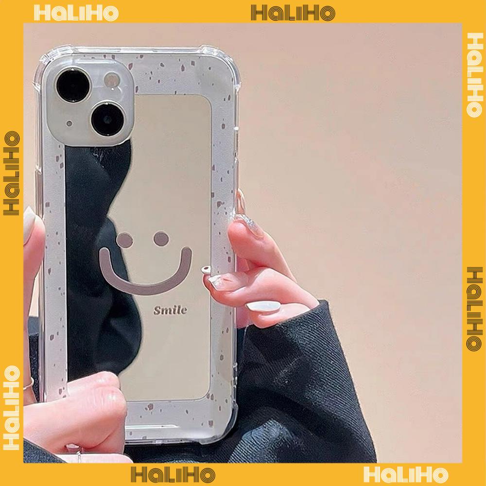 iPhone Case Luxury Acrylic Mirror Airbag Shockproof Protection Camera Smiley Cute Simple Compatible For iPhone 11 Pro Max 13 Pro Max 12 Pro Max 7Plus XS Max