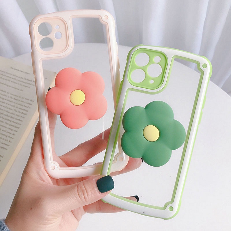 Ốp Điện Thoại Họa Tiết Hoa 3D Màu Kẹo Chống Rơi Cho iPhone 13 12 11 Pro Max XS XR X 8 7 Plus + SE 2020