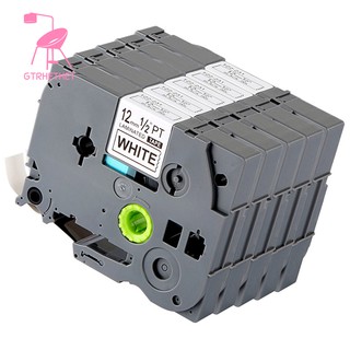 Bộ 5 cuộn băng Tze 12mm tương thích với máy làm nhãn Brother P-Press Tze231
