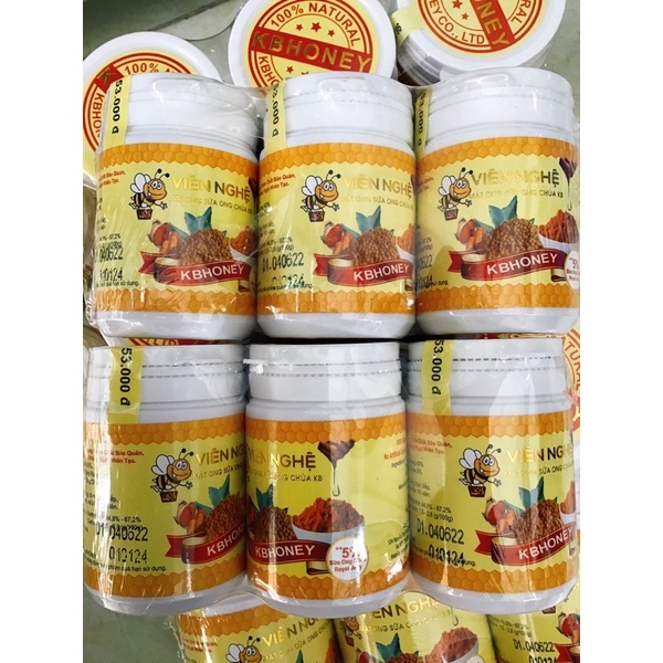 Viên nghệ sữa ong chúa KB lọ 200gr