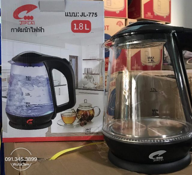 ẤM SIÊU TỐC THỦY TINH JIPLAI 1.8L.