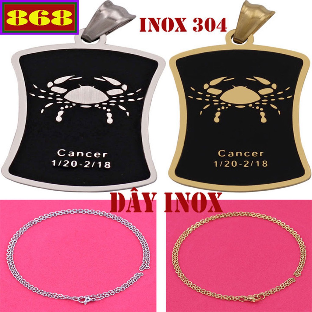 Vòng cổ 12 cung Hoàng đạo - Dây inox cung Cự Giải inox VIVCCGV - Inox 304, không đen, không phai màu