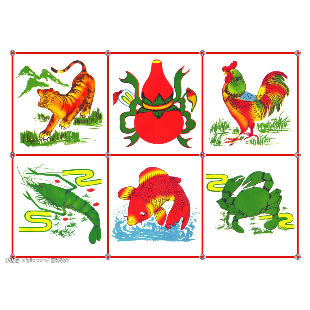 Combo 2 bộ trò chơi bầu cua tôm cá có hạt lắc
