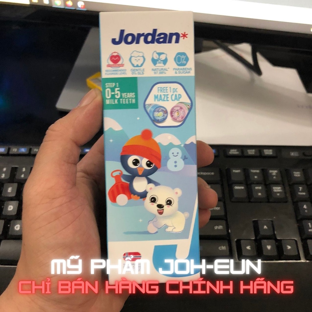 Kem đánh răng em bé Jordan 0-5 tuổi hoặc 6-12 tuổi