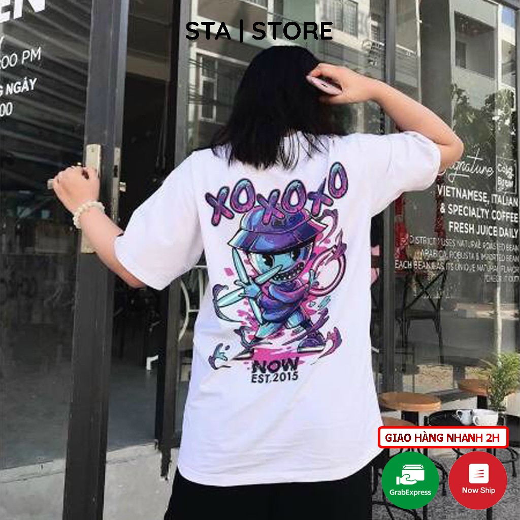 Áo thun nữ tay lỡ freesize phông form rộng dáng Unisex mặc cặp, nhóm, lớp in hình 3d xo | BigBuy360 - bigbuy360.vn