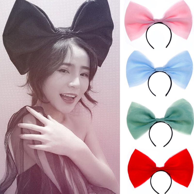 Băng Đô Cài Tóc Trang Trí Hình Nơ Dễ Thương Cho Nữ