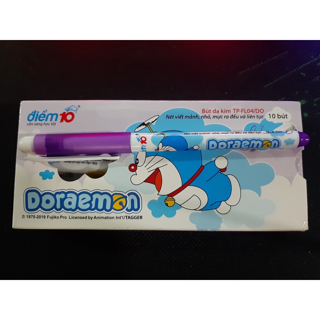 1 Hộp gồm 10 Bút dạ kim Doraemon mực tím