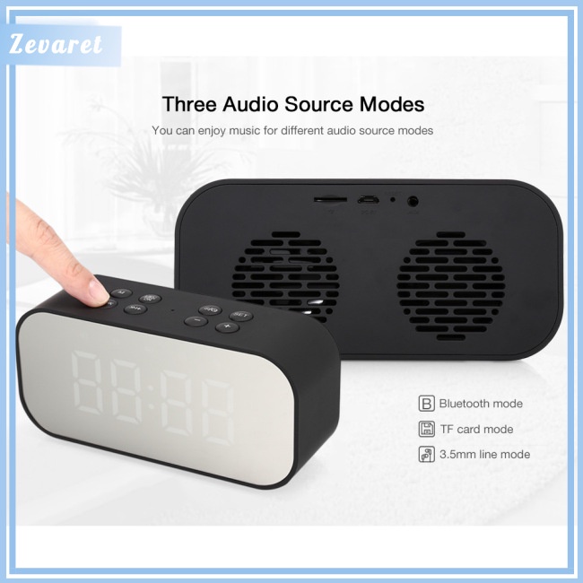 Loa Bluetooth Kỹ Thuật Số Zevaret BT501 Tích Hợp Đồng Hồ Báo Thức 5.0 Và Phụ Kiện