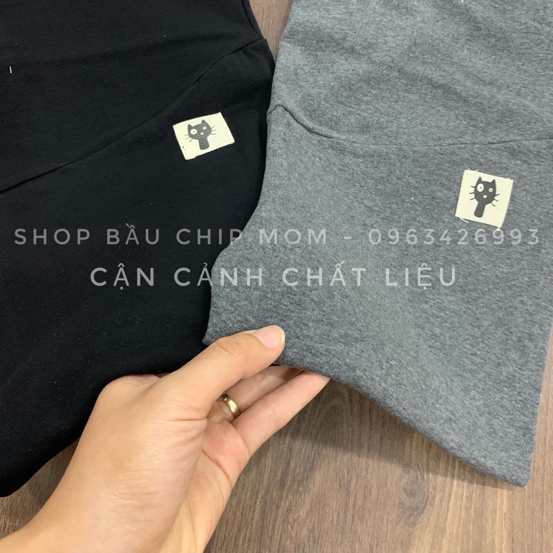 Quần legging BẦU mèo cotton Bozip đẹp- co dãn tối đa- QD07