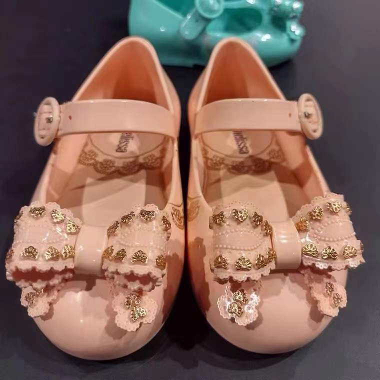 Giày công chúa melissa bít mũi phối nơ thời trang xuân thu dành cho bé gái 22 DJVN
