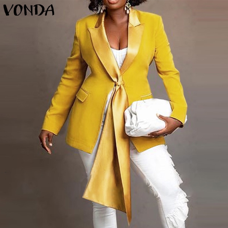 Áo Blazer 
VONDA Cổ Bẻ Dài Tay Màu Trơn Thời Trang Công Sở Cho Nữ | BigBuy360 - bigbuy360.vn