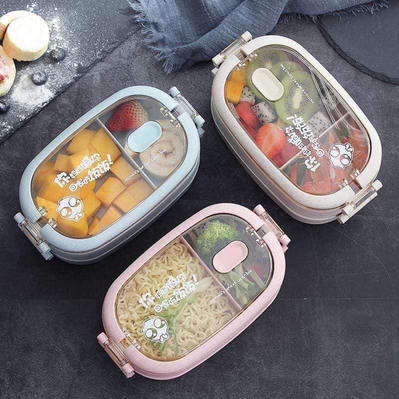 hộp đựng cơm lúa mạch 2 tầng