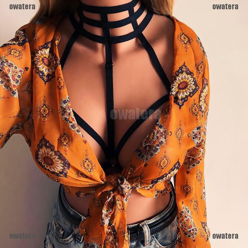 FREESHIP ĐƠN 99K_ Sexy Elastic Bandage Goth Cage Bra Top Body Harness Cross Crop Strap Lingerie | BigBuy360 - bigbuy360.vn