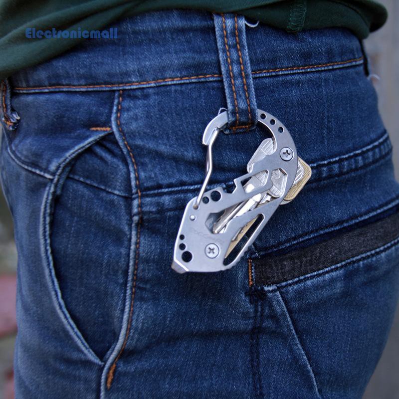 EleEDC Multi-function Key Holder Screwdriver Wrench Carabiner Outdoor Tools