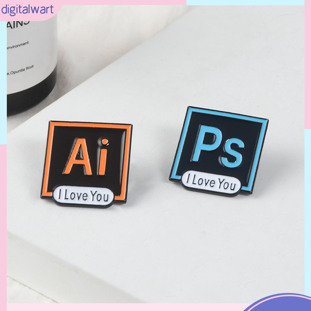 Ghim Cài Áo In Chữ I Love You Xinh Xắn