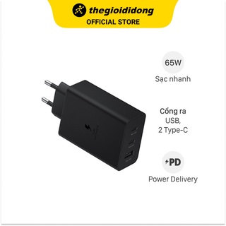 Adapter sạc 3 cổng usb type c pd 65w ep-t6530n đen
