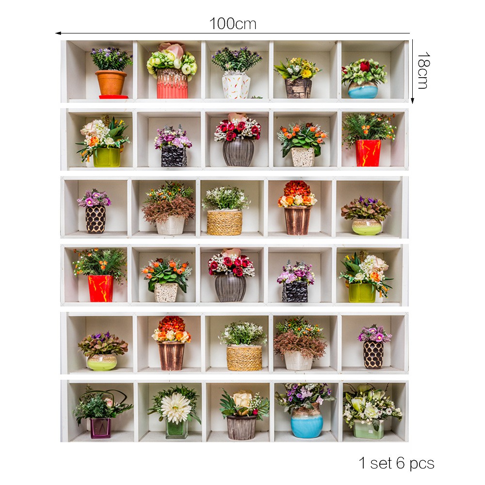 Tranh 3D Dán Cầu Thang Hình Chậu Hoa FS071